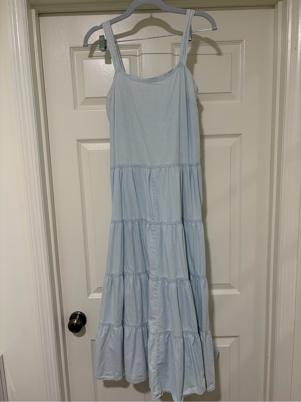 Pomander Place Light Blue Tiered Maxi Dress